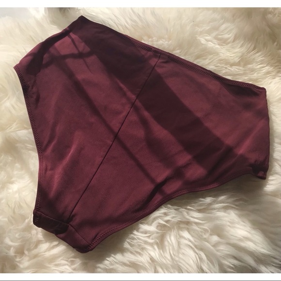 h&m maroon burgundy high waisted bikini bottoms 12 - Picture 4 of 5